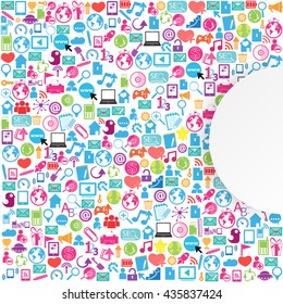 Template design Businessman thinking idea with social network icons background