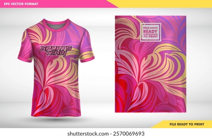 Template design of a card for clothing print including t-shirt, shirt, baby dress, and fashion items for men and kids