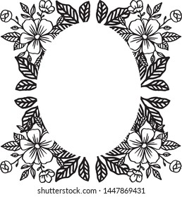 Template for design card, cute floral, ornament graphic. Vector