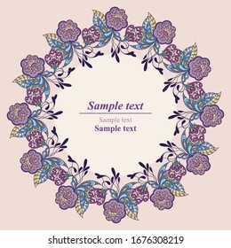 Diseño de plantilla para tarjeta. Tarjetas de invitación con elementos florales. Ornamentos florales dibujados a mano.