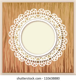 Template design card with wood texture