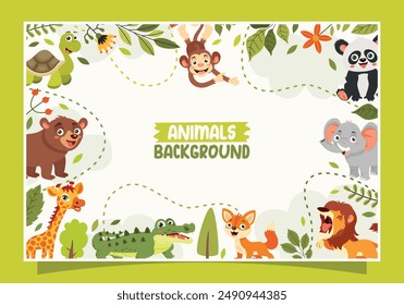 Template Design With Cartoon Animals