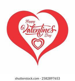 Template design for celebrating Valentine's Day on 14 February. Romantic wallpaper, flyer, poster, sticker, banner, card. Happy Valentine's Day typography vector illustration.
