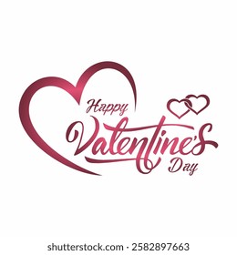 Template design for celebrating Valentine's Day on 14 February. Romantic wallpaper, flyer, poster, sticker, banner, card. Happy Valentine's Day typography vector illustration.