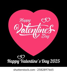 Template design for celebrating Valentine's Day on 14 February. Romantic wallpaper, flyer, poster, sticker, banner, card. Happy Valentine's Day typography vector illustration.