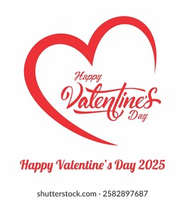 Template design for celebrating Valentine's Day on 14 February. Romantic wallpaper, flyer, poster, sticker, banner, card. Happy Valentine's Day typography vector illustration.