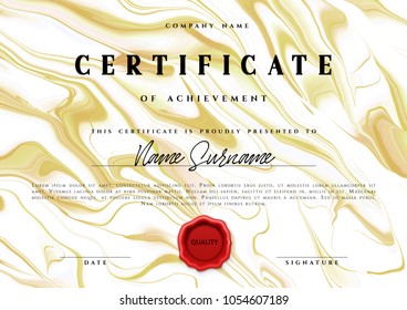 Template design of the certificate. Vector diploma