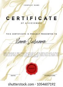 Template design of the certificate. Vector diploma