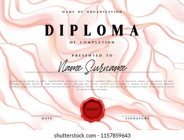Template design of the certificate. Vector diploma