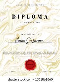 Template design of the certificate. Vector diploma