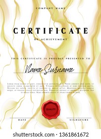 Template design of the certificate. Vector diploma