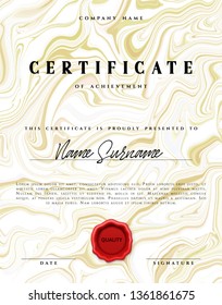 Template design of the certificate. Vector diploma