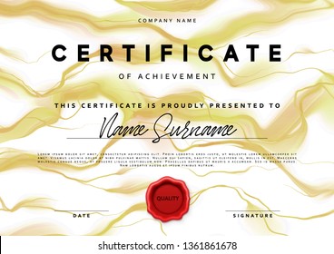 Template design of the certificate. Vector diploma