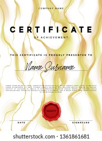 Template design of the certificate. Vector diploma