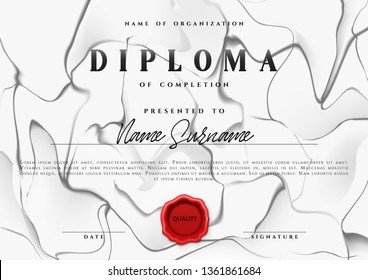 Template design of the certificate. Vector diploma