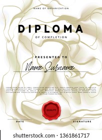 Template design of the certificate. Vector diploma