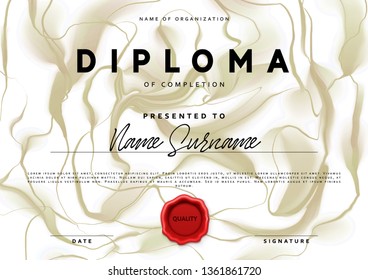 Template design of the certificate. Vector diploma
