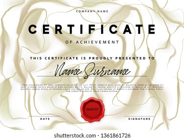Template design of the certificate. Vector diploma