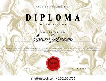 Template design of the certificate. Vector diploma