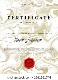 Template design of the certificate. Vector diploma