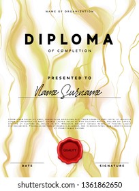 Template design of the certificate. Vector diploma