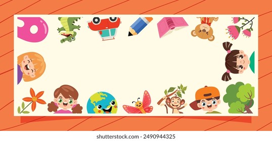 Template Design With Childish Elements