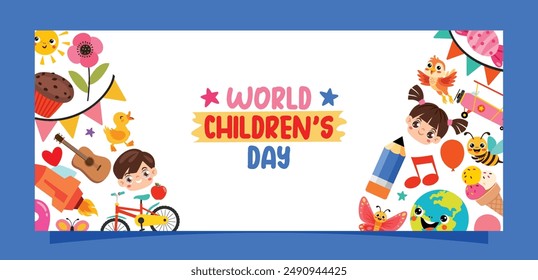 Template Design With Childish Elements