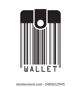 template design combining wallet  and barcode