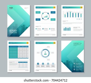  template design for company profile ,annual report , brochure , flyer  ,and page layout with business infographic element, A 4 size, vector editable