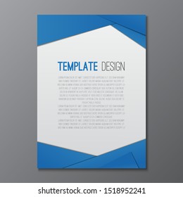 Template Design Concept Blue Origami For A4 Size