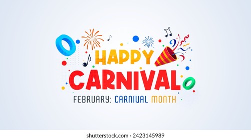 template design with the concept of celebrating a carnival party in February full of color and performances. Carnival in Brazil and all over Europe. carnival month. Happy Carnival