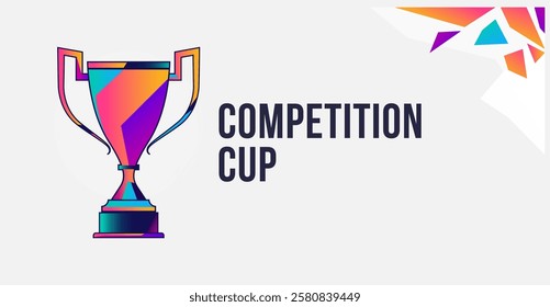 Template design with the concept of competition to win the championship trophy. Trophy element for match event themed design