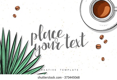Template design concept sketch illustration for marketing. Concept mockup for Web banner and promotional. Design modern template for printing postcard, poster and presentation. Conceptual background.