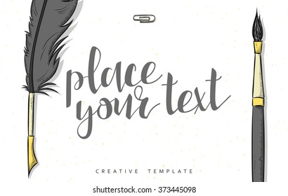 Template design concept sketch illustration for marketing. Concept mockup for Web banner and promotional. Design modern template for printing postcard, poster and presentation. Conceptual background.