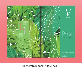 template design cover brochure, bright and colorful tropical petals   