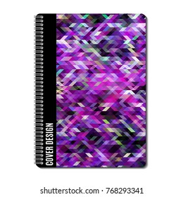 Template design covers for printing with bright abstract overlapping squares, isolated on white background, vector illustration.