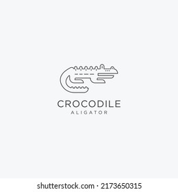 Template Design Crocodile Logo Vector