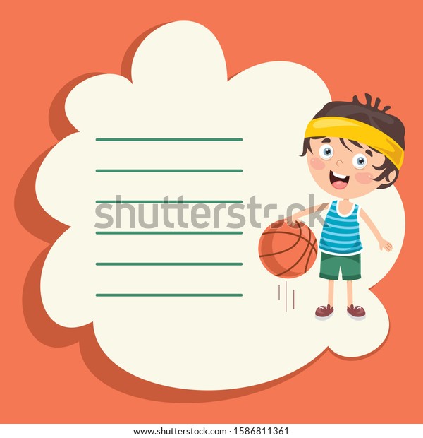 Template Design Cute Cartoon Character Making Stock Vector (Royalty ...