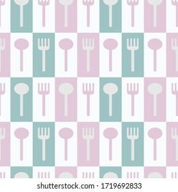 template design with cute fork and spoon for photo wallpaper, fabric, print, textiles. 
