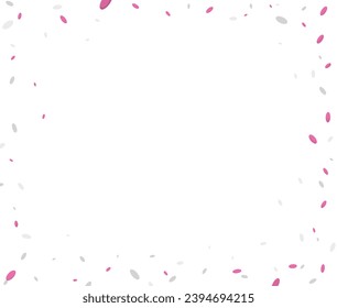 Template design decorated with pink confetti and gray silhouettes in cartoon style.
