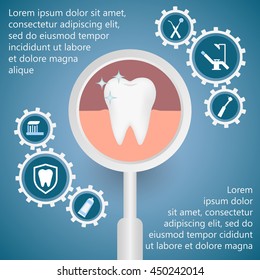 Template design dental infographics with icons, for your website, brochures.