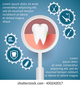 Template design dental infographics with icons, for your website, brochures.