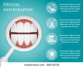 Template design dental infographics with icons, for your website, brochures.