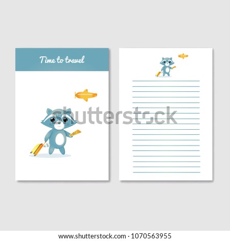 template design diary notebook workbook postcard stock vector