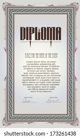 Template for the design of diploma, advertisements, envelope, invitations or greeting cards  