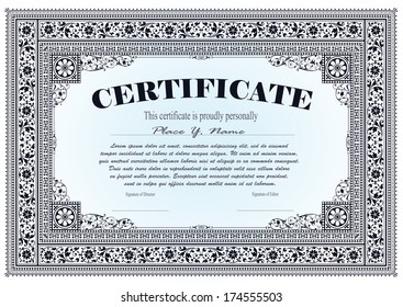 Template for the design of diploma, advertisements, envelope, invitations or greeting cards  