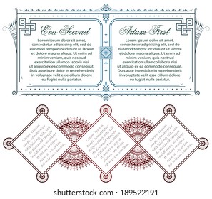 Template for the design of diploma, advertisements, envelope, invitations or greeting cards 