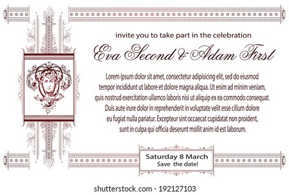 Template for the design of diploma, advertisements, envelope, invitations or greeting cards 