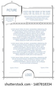 Template for design of diploma, certificate, advertisements, invitations or greeting cards.