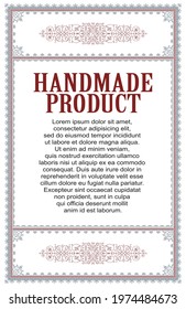 Template for design of diploma, certificate, advertisements, invitations or greeting cards.